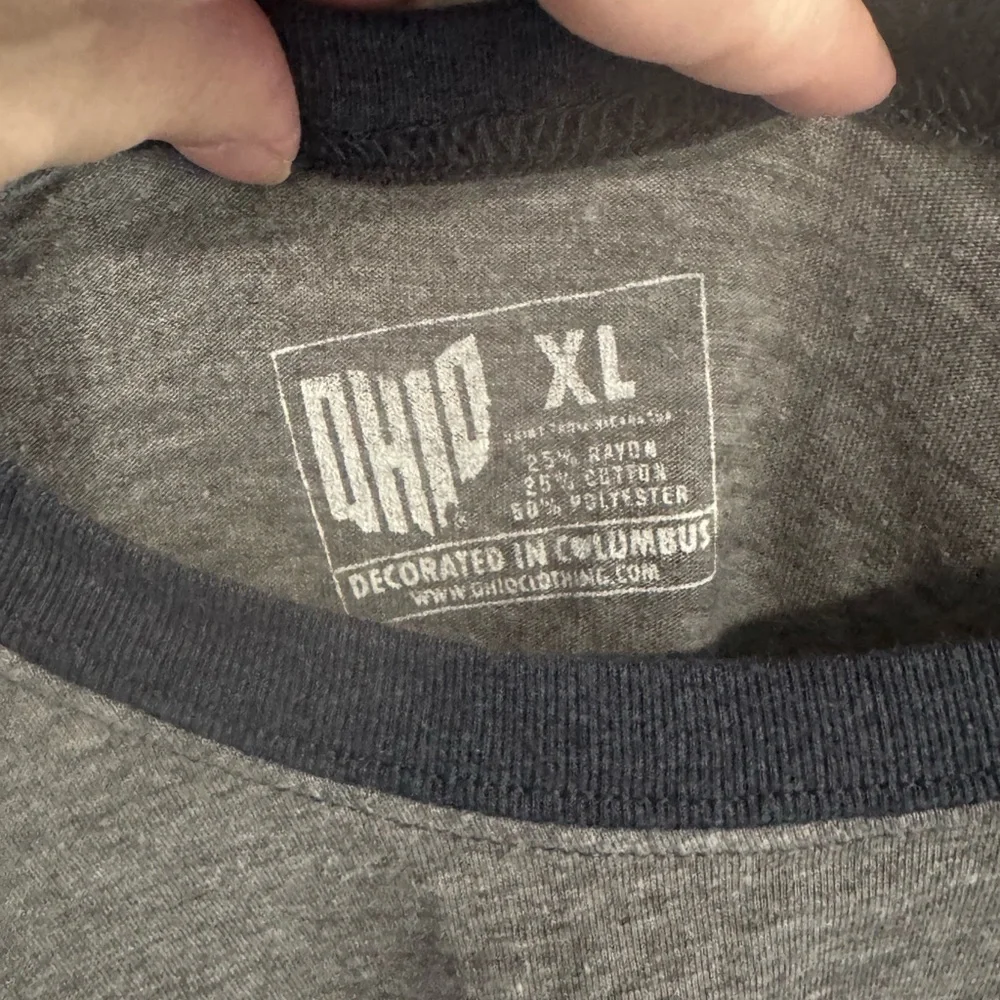 Ohio Baseball Raglan Tee - Gray and Navy - Picture 2 of 3